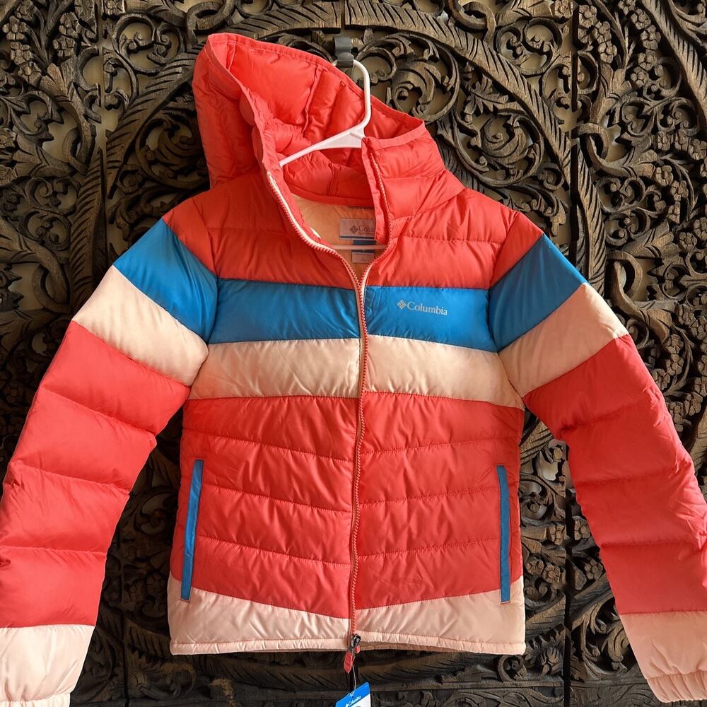 Columbia Girls' Coral & Blue Colorblock Puffer Jacket